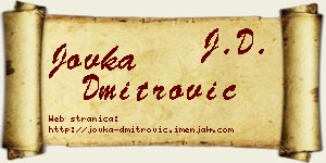 Jovka Dmitrović vizit kartica